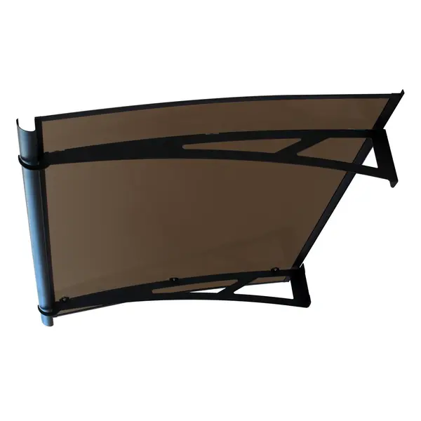 Copertină NEO PRO cu jgheab 150x100 cm din plexiglas – Negru/Bronz - Negru/Bronz
