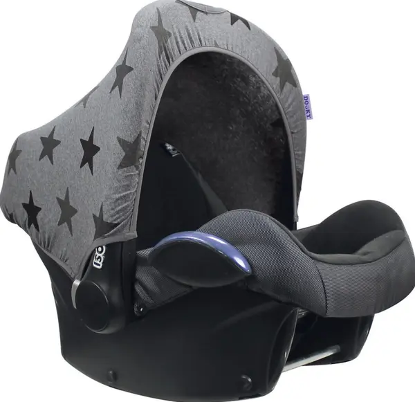 Copertină pentru coș auto cu UPF50 + protecţie Dooky - Grey Stars