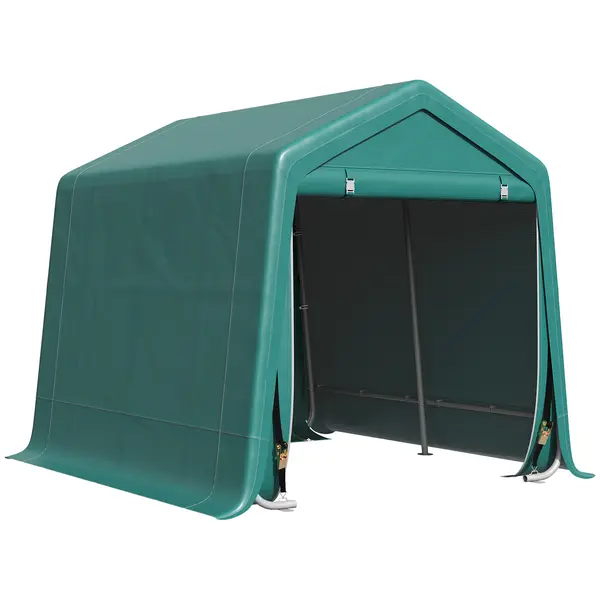 Copertina pentru masini Outsunny pentru Exterior 2,4x2m, Tesatura PE, Verde | Aosom Romania