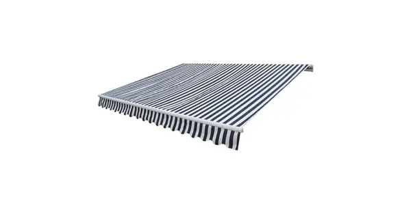 Copertina pliabila cu actionare manuala, 300 cm, albastru/alb