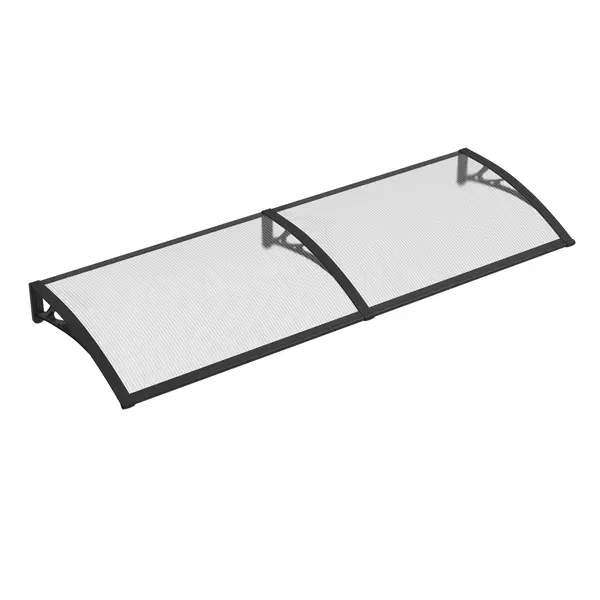 Copertină PREMIUM 150x100 cm, placă 6 mm dintr-o bucată – Negru/Transparenta - Negru/Transparent