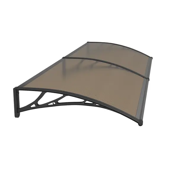 Copertină PREMIUM 240x120 cm, placă 6 mm dintr-o bucată – Negru/Bronz - Negru/Bronz