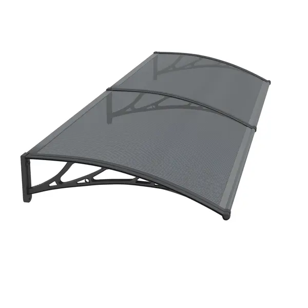 Copertină PREMIUM 240x120 cm, placă 6 mm dintr-o bucată – Negru/Antracit - Negru/Antracit