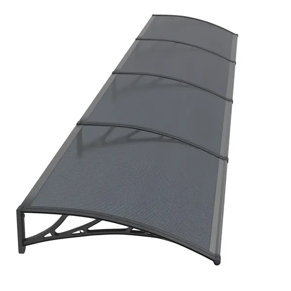 Copertină PREMIUM 360x150 cm, placă 6 mm dintr-o bucată – Negru/Antracit - Negru/Antracit