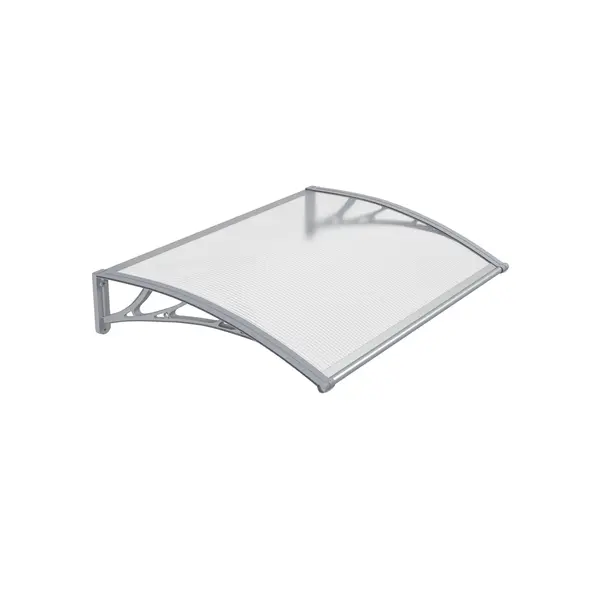 Copertină PREMIUM 80x60 cm, placă 6 mm dintr-o bucată – Gri/Transparent - Gri/Transparent