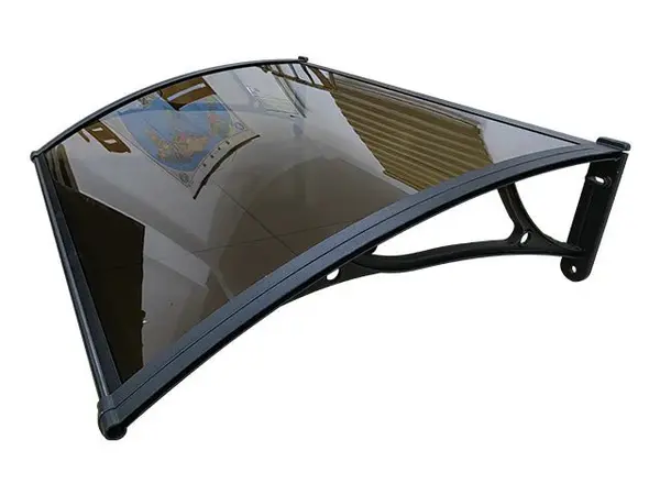 Copertină PRO 100x100 cm din aluminiu și plexiglas – Negru/Bronz - Negru/Bronz