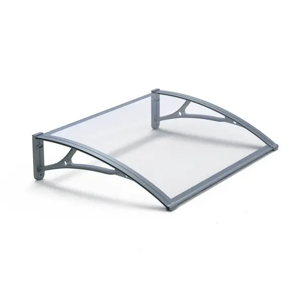Copertină PRO 100x120 cm din aluminiu și plexiglas – Gri/Transparent - Gri/Transparent