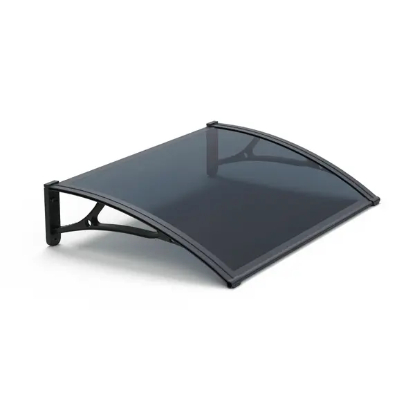 Copertină PRO 120x100 cm din aluminiu și plexiglas – Negru/Antracit - Negru/Antracit