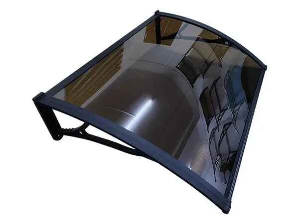 Copertină PRO 120x120 cm din aluminiu și plexiglas – Negru/Bronz - Negru/Bronz
