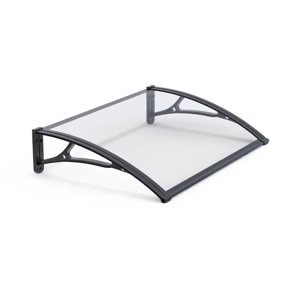 Copertină PRO 150x100 cm din aluminiu și plexiglas – Negru/Transparent - Negru/Transparent