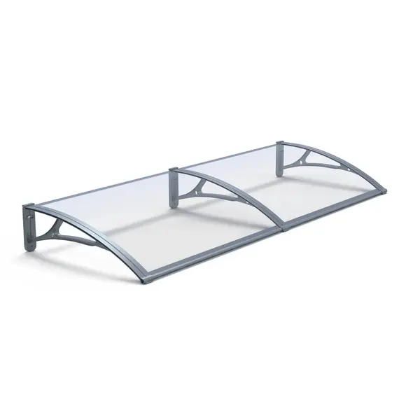 Copertină PRO 150x120 cm din aluminiu și plexiglas – Gri/Transparent - Gri/Transparent