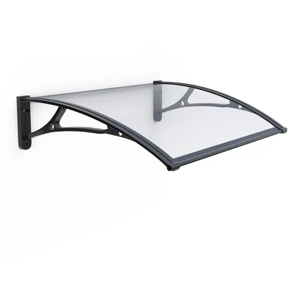 Copertină PRO 150x80 cm din aluminiu și plexiglas – Negru/Transparent - Negru/Transparent