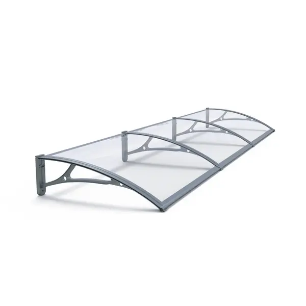 Copertină PRO 240x150 cm din aluminiu și plexiglas – Gri/Transparent - Gri/Transparent