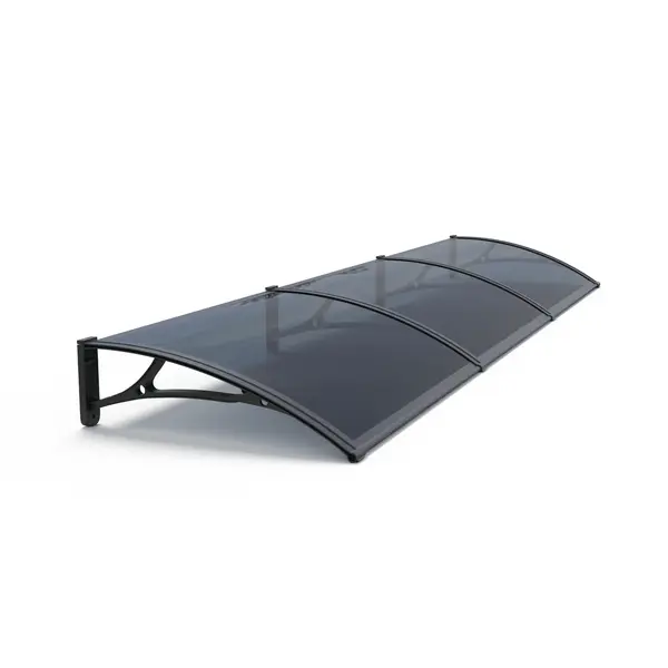 Copertină PRO 360x100 cm din aluminiu și plexiglas – Negru/Antracit - Negru/Antracit