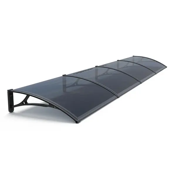 Copertină PRO 360x150 cm din aluminiu și plexiglas – Negru/Antracit - Negru/Antracit