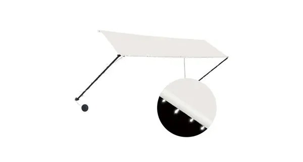 Copertina retractabila cu led, crem, 350 x 150 cm