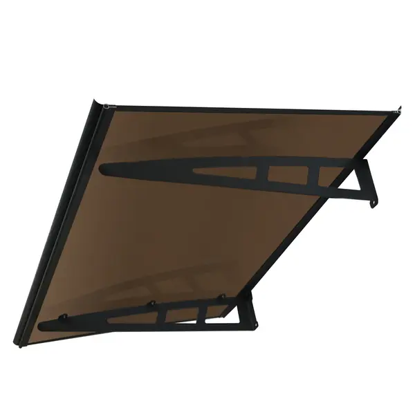 Copertină VIVIEN PRO 120x100 cm din aluminiu și plexiglas – Negru/Bronz - Negru/Bronz