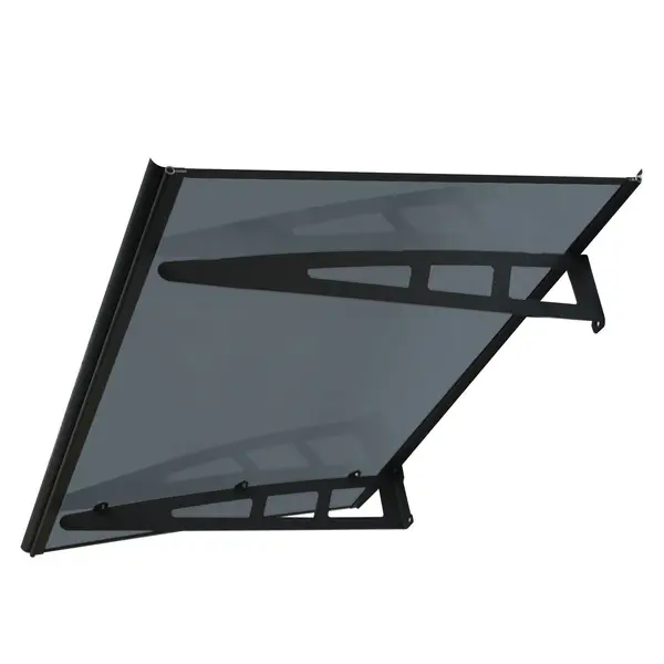 Copertină VIVIEN PRO 120x80 cm din aluminiu și plexiglas – Negru/Antracit - Negru/Antracit