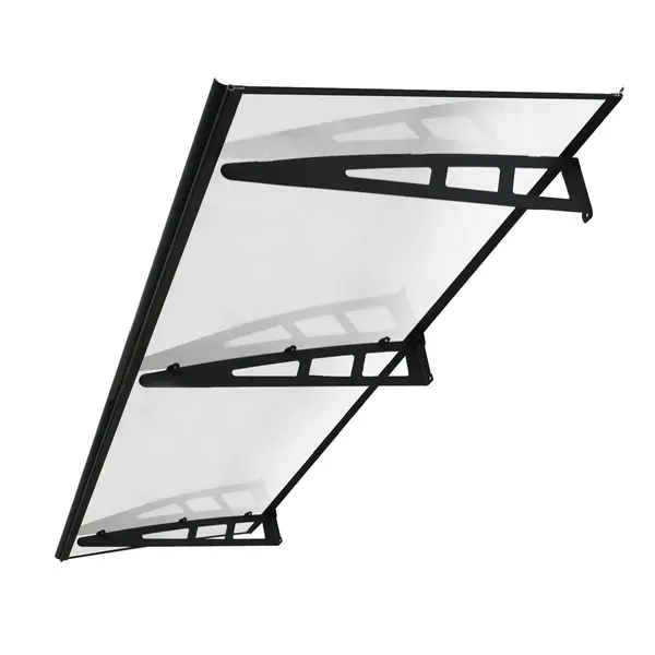 Copertină VIVIEN PRO 200x100 cm din aluminiu și plexiglas – Negru/Transparent - Negru/Transparent