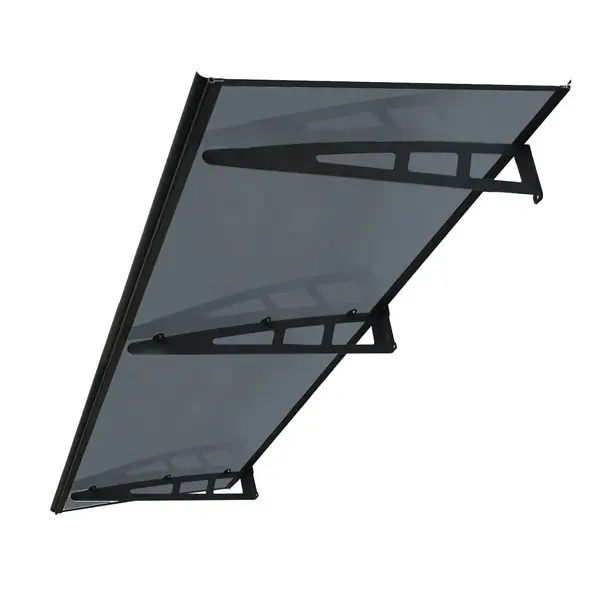 Copertină VIVIEN PRO 200x80 cm din aluminiu și plexiglas – Negru/Antracit - Negru/Antracit