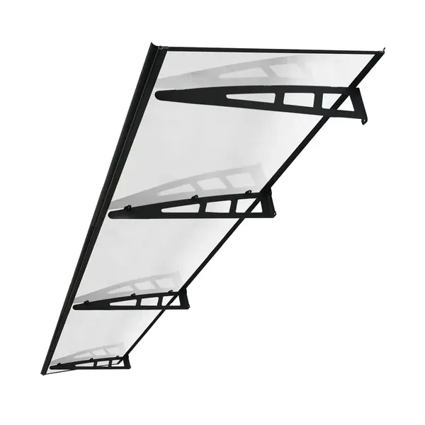 Copertină VIVIEN PRO 270x80 cm din aluminiu și plexiglas – Negru/Transparent - Negru/Transparent