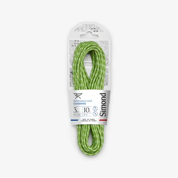 Cordelină Escaladă/Alpinism 3 mm x 10 m Verde