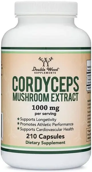 Cordyceps Mushroom Extract, 1000 mg, 210 capsule, Double Wood