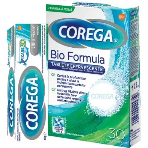 Corega ultra fixare neutro crema adziva x 40g+Corega bioformula x 30 tab.eff.-90% Zephyr Labs