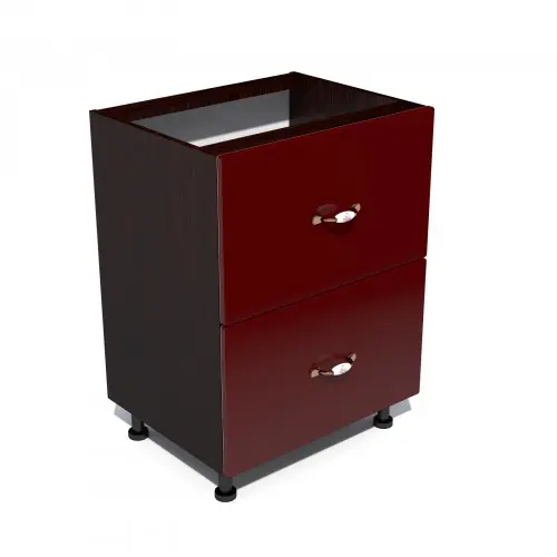 Corp inferior 60 cu 2 sertare metalice pentru greutate Zebra MDF rosu simplu