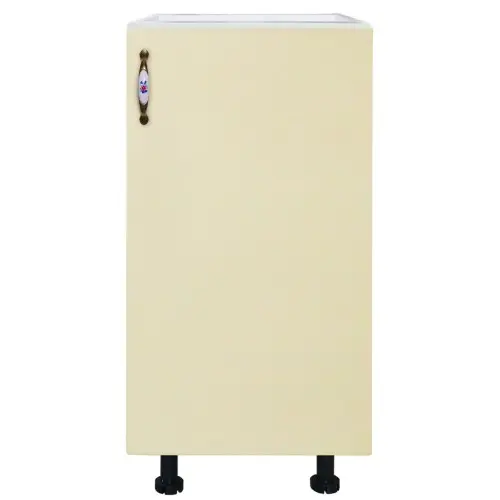 Corp inferior cu 1 usa Zebra, Alb/MDF Vanilie, fara blat, 40 x 82 x 50 cm