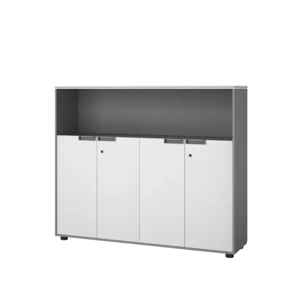Corp mobilă birou cu 4 usi / comodă cu 4 usi si spatiu de bibliotecă ,design modern și elegant ,calitate premium , dimensiuni 1600*400*1200