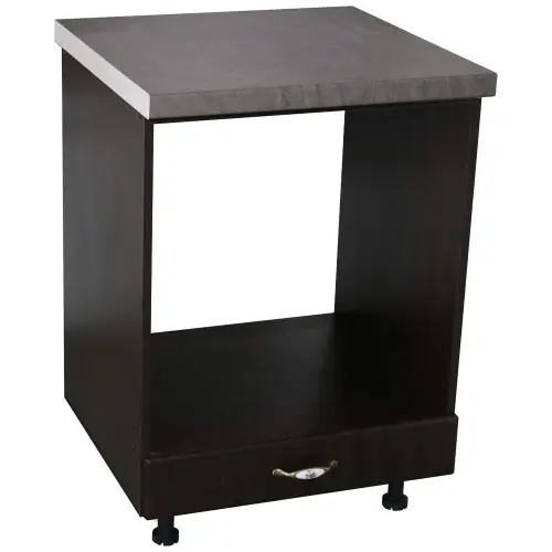 Corp pentru cuptor incorporabil cu sertar Zebra, Wenge/MDF Wenge, cu blat beton, 60 x 85 x 60 cm