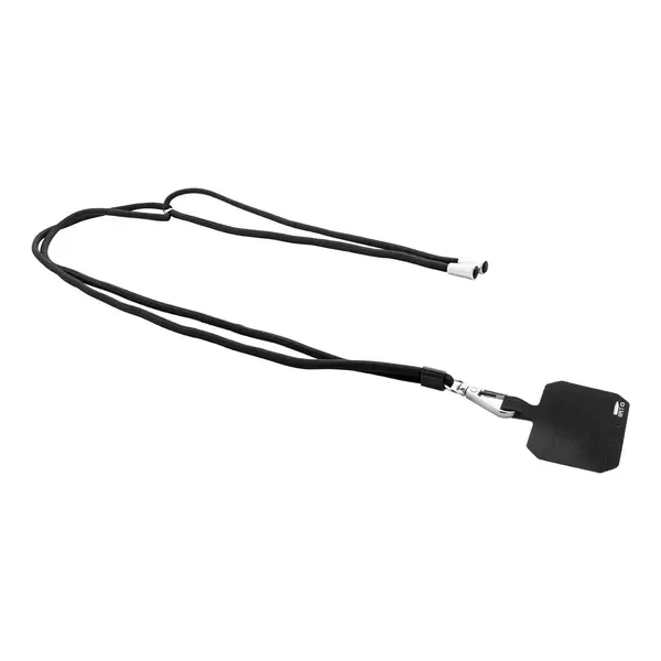 Corphon lanyard RPET pentru telefon mobil - negru