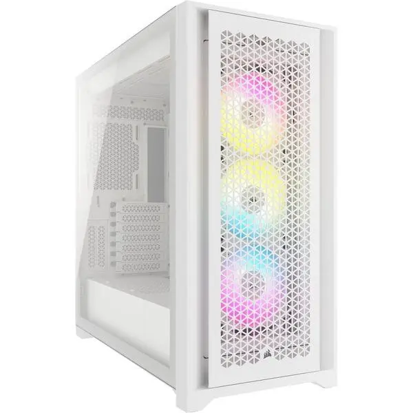 CORSAIR Carcasa 5000D RGB Airflow Tempered Glass, Alb