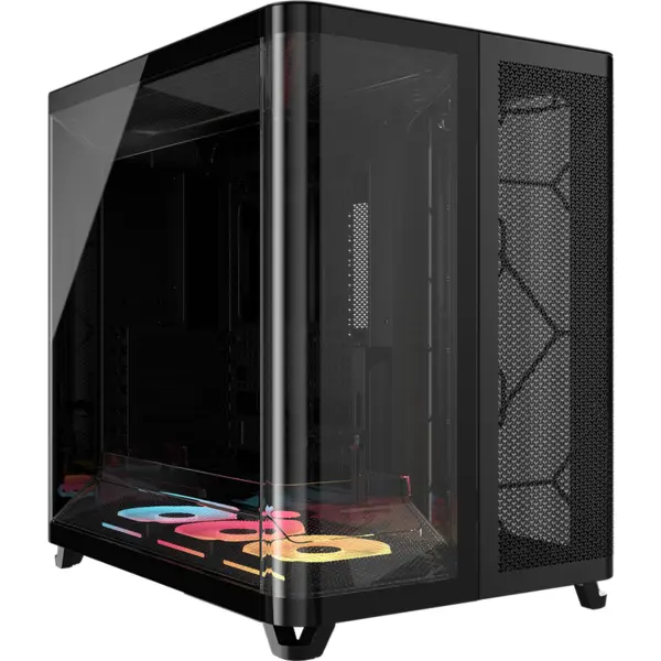 CORSAIR Carcasa Corsair AIR 5400 LX-R RGB LINK, Triple Chamber, Panoramic Glass, Mid-Tower, Negru