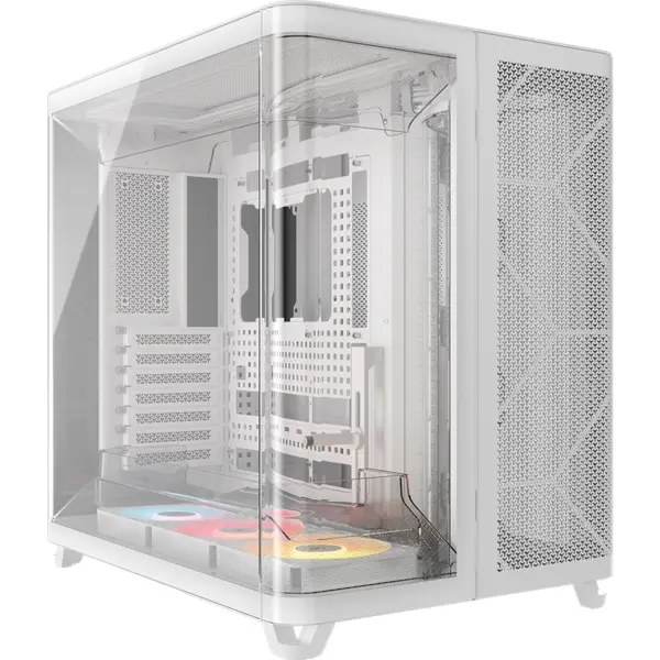 CORSAIR Carcasa Corsair AIR 5400 RS-R ARGB, Triple Chamber, Panoramic Glass, Mid-Tower, Alb