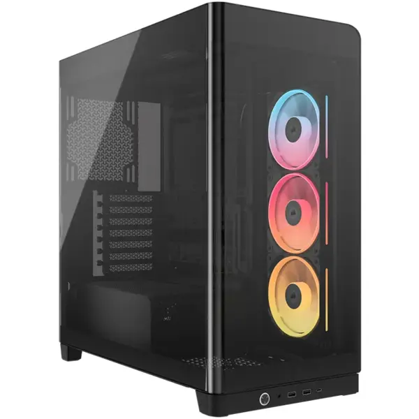 CORSAIR Carcasa Corsair Frame 4500X LX-R RGB, Mid Tower, cu 3 ventilatoare incluse 120mm LX-R RGB, Negru