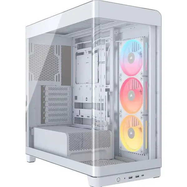 CORSAIR Carcasa Corsair Frame 4500X LX-R RGB, Mid Tower, cu 3 ventilatoare incluse 120mm LX-R RGB, Alb