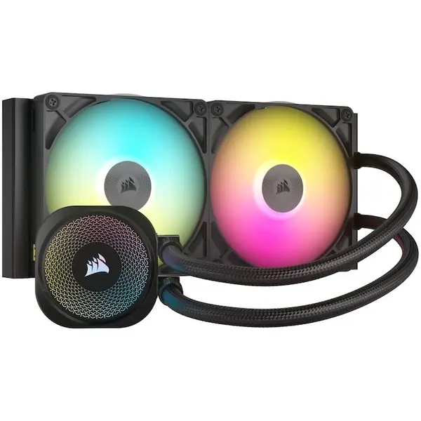 CORSAIR Cooler Procesor CORSAIR iCUE LINK TITAN 280 RX RGB AIO Liquid NEGRU, 2 ventilatoare ARGB, Viteza 300-1700 RPM