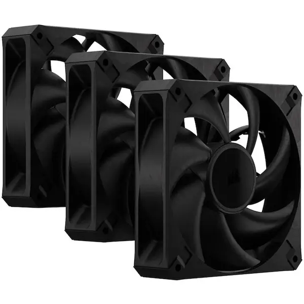 CORSAIR Set 3 Ventilatoare Carcasa CORSAIR RS120 MAX, 3 x120 mm, viteza 2000 RPM, Negru