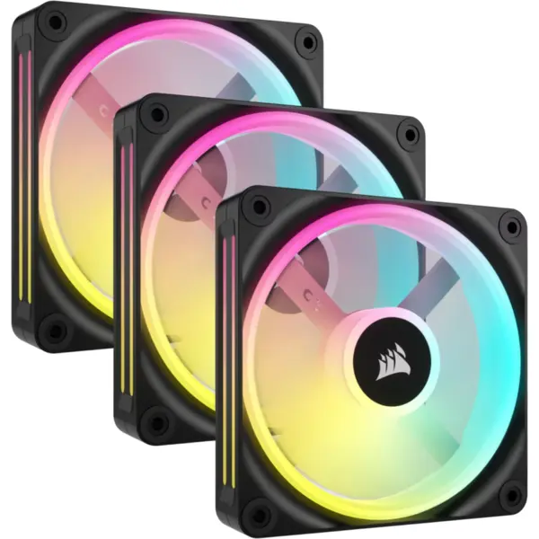 CORSAIR Ventilator Corsair iCUE LINK QX120 RGB Magnetic Dome, Starter Kit, 120 mm, negru