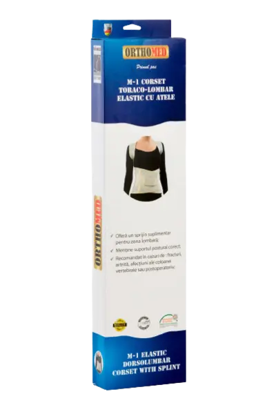 Corset toraco-lombar elastic cu atele Marimea M, 1 bucata, Orthomed
