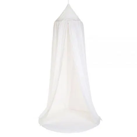 Cort cu baldachin + saltea de joaca Childhome 120x120x230 cm, Jerse Alb