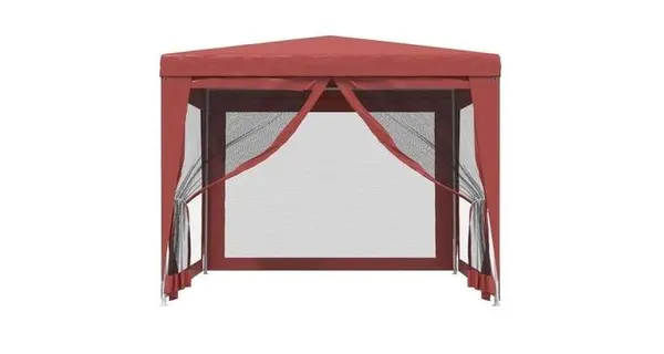 Cort de petrecere cu 4 pereti din plasa, rosu, 3x3 m, HDPE