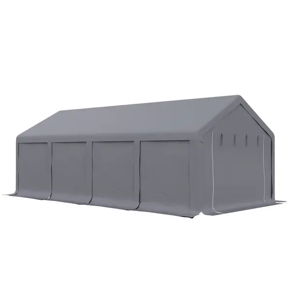 Cort de petrecere Outsunny 4 x 8 m pentru exterior, Gri inchis 4 x 8 m | Aosom Romania