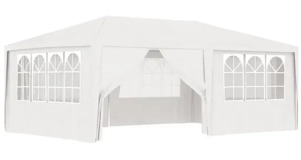 Cort de petrecere profesional cu pereti albI 4 x 6 m 90 g/m²