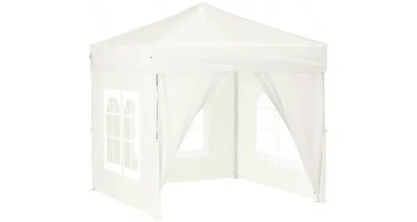 Cort pliabil pentru petrecere, pereti laterali, crem, 2x2 m