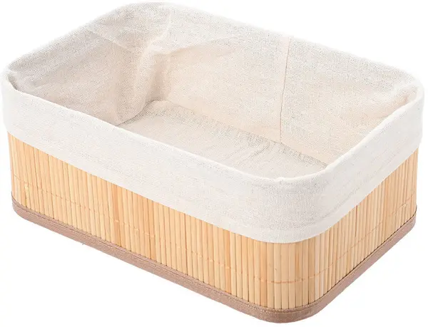 Coș de accesorii Estia - Bamboo Essentials, 30 x 20 х 12 cm, bej