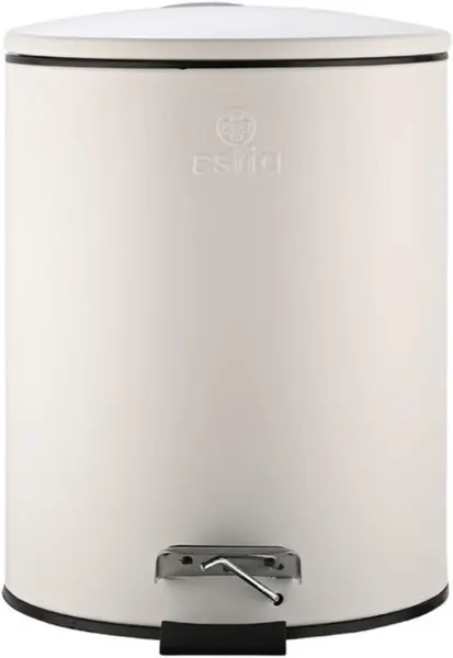 Coș de baie cu închidere silențioasă Estia - Classic, 5 l, alb mat