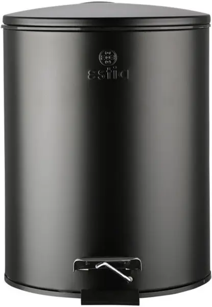 Coș de baie cu închidere silențioasă Estia - Classic, 5 l, negru mat